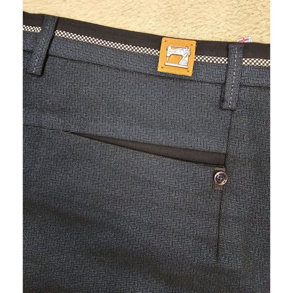 TR Premium Comfort-Fit Casual Stretch Flat Front Blue Chino Pants - Picture 11 of 12